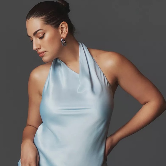 Anthropologie Conditions Apply Reidun Halter Cowl-Neck Midi Dress - Picture 7 of 14